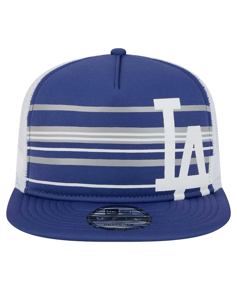 New Era Men's Royal Los Angeles Dodgers 9FIFTY A-Frame Trucker Snapback Hat