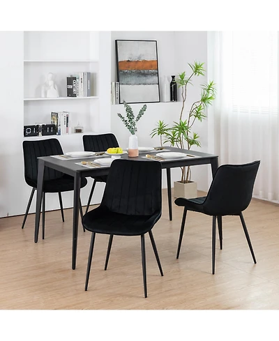 Dyhome Mid Century Dining Chairs, Upholstered Metal Side Chair