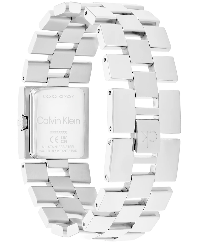 Calvin Klein Women's Ck Meridian Silver Tone Stainless Steel Bracelet Watch, 22mm