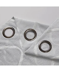 Hlc.me Versailles Lattice Flocked 100% Complete Blackout Thermal Insulated Window Curtain Grommet Panels, Energy Savings & Soundproof