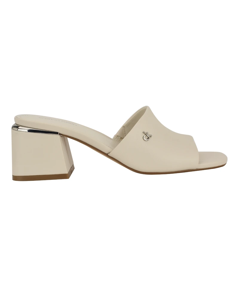 Calvin Klein Women's Rowena Block Heel Slip-On Sandals