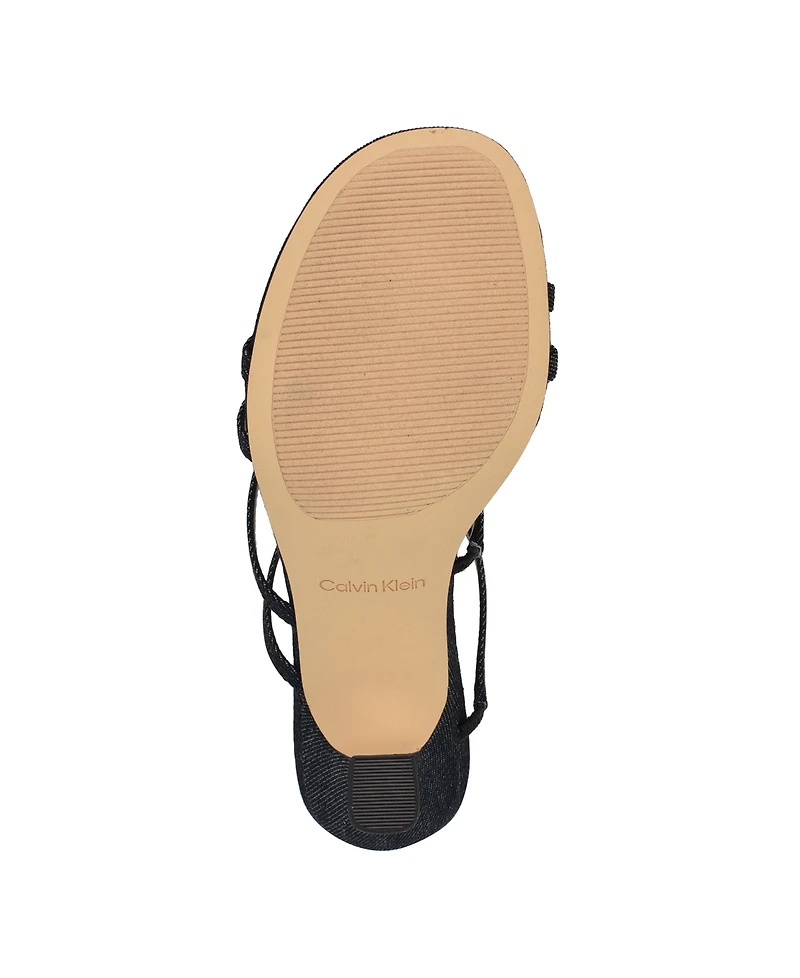 Calvin Klein Women's Jayla Strappy Tapered Heel Sandals