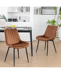 Dyhome Mid Century Dining Chairs, Upholstered Metal Side Chair