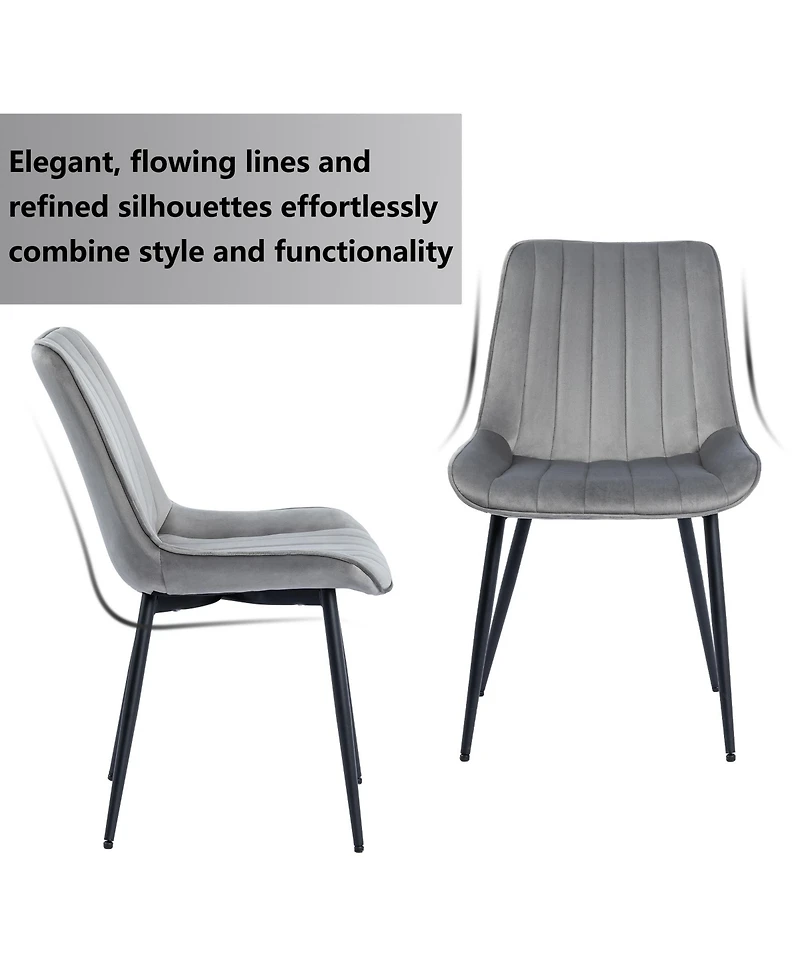 Dyhome Mid Century Dining Chairs, Upholstered Metal Side Chair