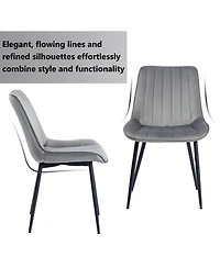 Dyhome Mid Century Dining Chairs, Upholstered Metal Side Chair