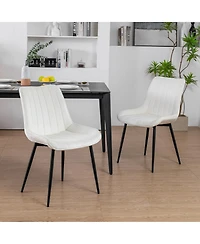 Dyhome Mid Century Dining Chairs, Upholstered Metal Side Chair