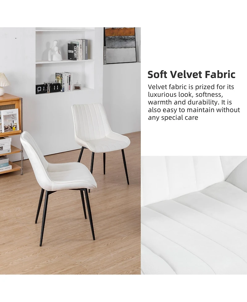 Dyhome Mid Century Dining Chairs, Upholstered Metal Side Chair