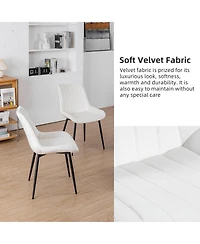 Dyhome Mid Century Dining Chairs, Upholstered Metal Side Chair