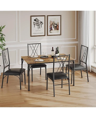gaomon Dining Table Set for 4, Modern Kitchen Table and Chairs Set of 4,Designed to Comfortably Accommodate 4 to 6 People, Perfect for Small Spaces Li