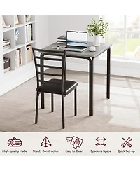 gaomon 3 Piece Dining Table Set for 2 Metal Frame Wood Kitchen Table and 2 Chairs Small Dining Furniture Set for Small Space Apartment Dining Room