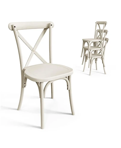 Slickblue 2 piece X- back Garden Plastic Folding Chair