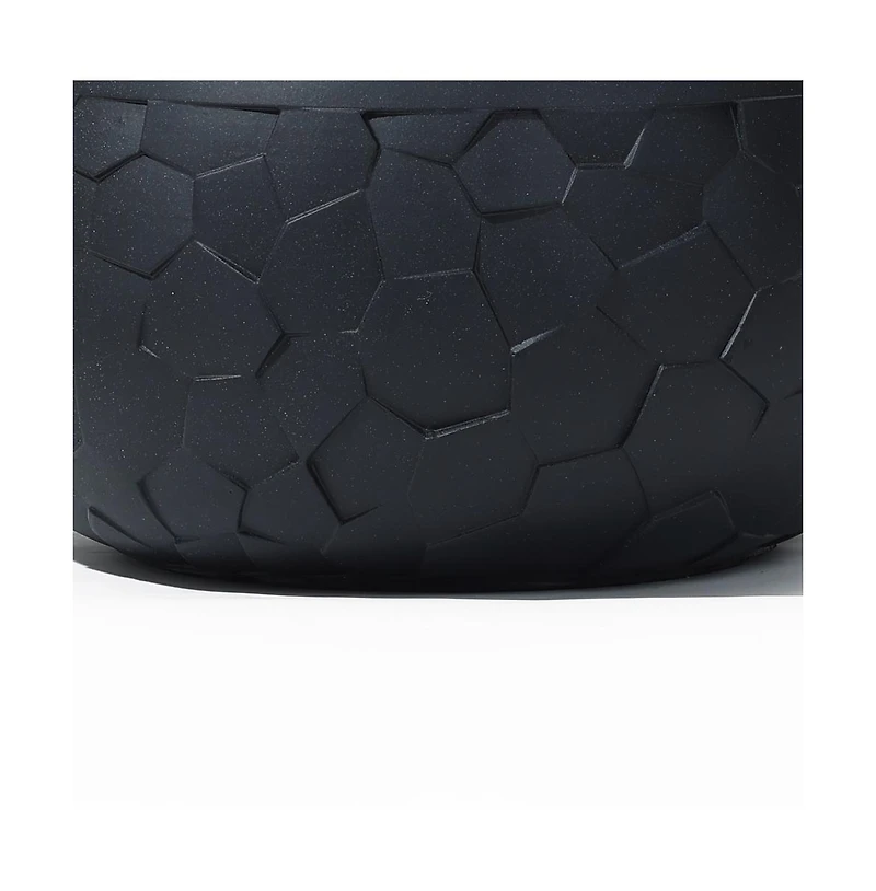 LuxenHome Black Beehive Pattern 17.5-Inch Round Planter