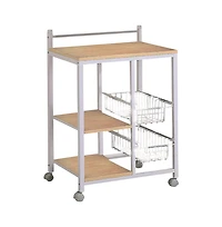 Slickblue Kitchen Cart with 3 Shelves and 2 Storage Compartments Stylish and Functional Storage for Kitchen or Dining Area