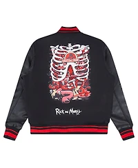 Freeze Max Men's Black Rick And Morty Anatomy Park Full-Zip Varsity Jacket