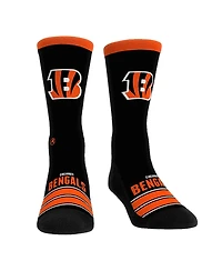 Rock 'Em Men's and Women's Cincinnati Bengals Gametime Stripe Crew Socks
