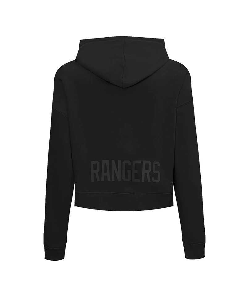Pro Standard Women's Black New York Rangers Jewels Cropped Pullover Hoodie