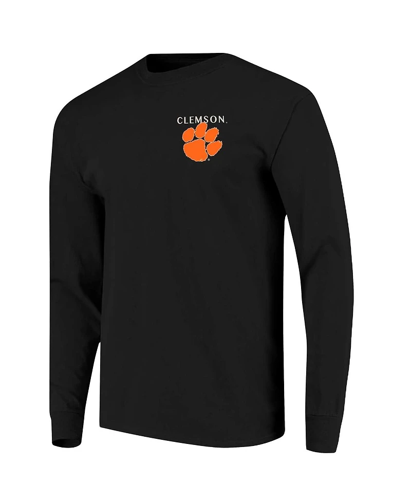 Image One Men's Black Clemson Tigers Comfort Colors Campus Nights Long Sleeve T-Shirt