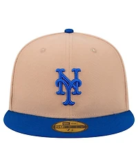 New Era Men's Khaki York Mets 59FIFTY Fitted Hat