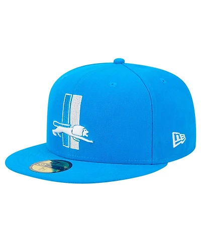 New Era Men's Blue Detroit Lions Omaha Throwback 59FIFTY Fitted Hat