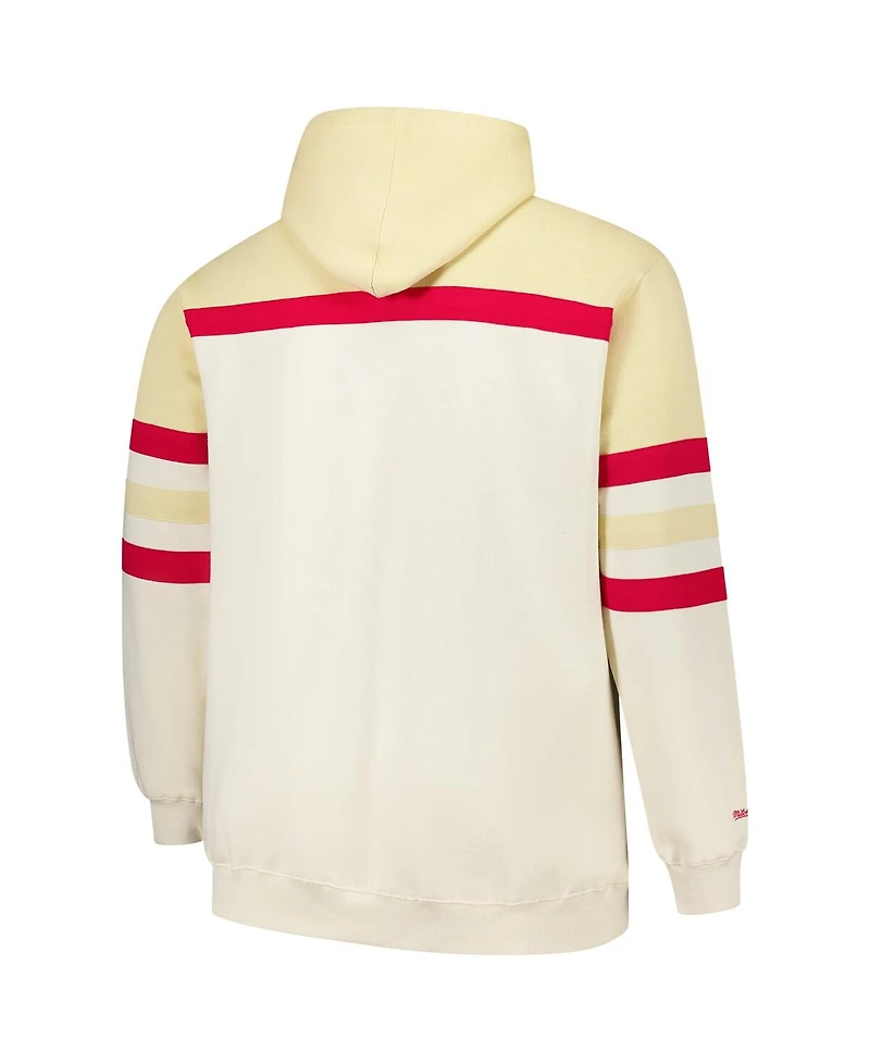 Mitchell & Ness Men's Cream Ohio State Buckeyes Big Tall Head Coach Pullover Hoodie