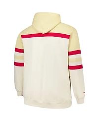 Mitchell & Ness Men's Cream Ohio State Buckeyes Big Tall Head Coach Pullover Hoodie