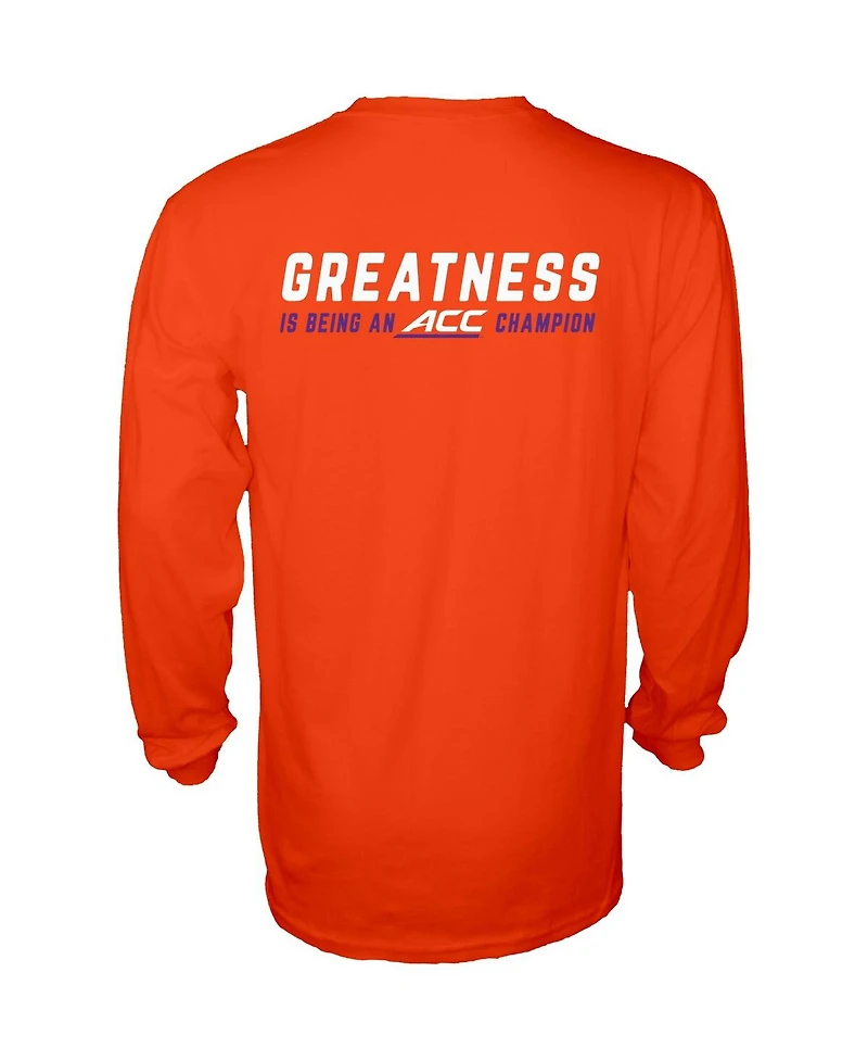 Blue 84 Men's Orange Clemson Tigers 2024 Acc Football Conference Champions Locker Room Long Sleeve T-Shirt