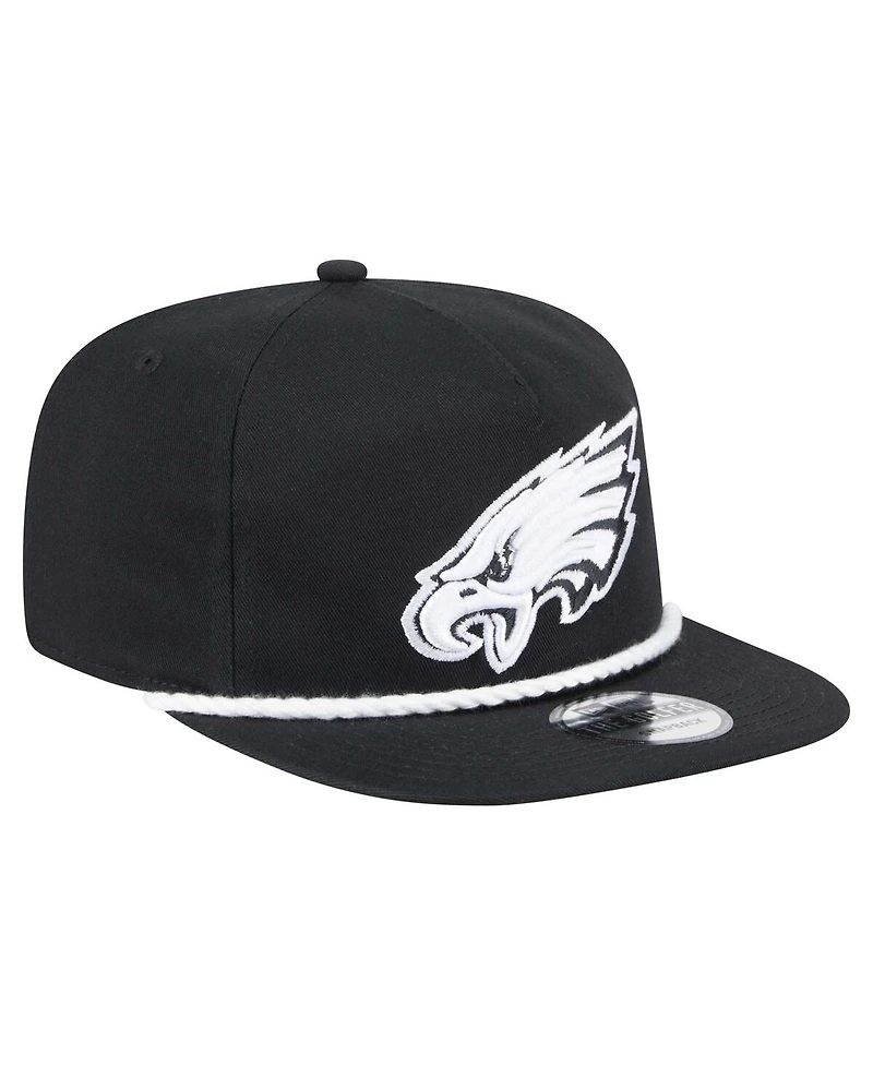 New Era Men's Black Philadelphia Eagles B-Dub Golfer Snapback Hat