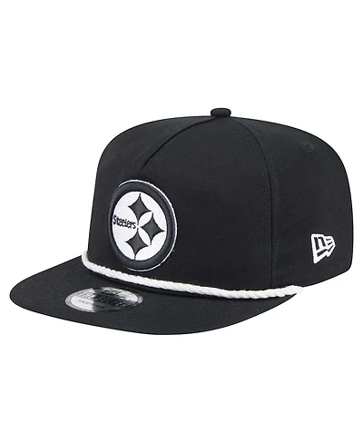 New Era Men's Black Pittsburgh Steelers B-Dub Golfer Snapback Hat
