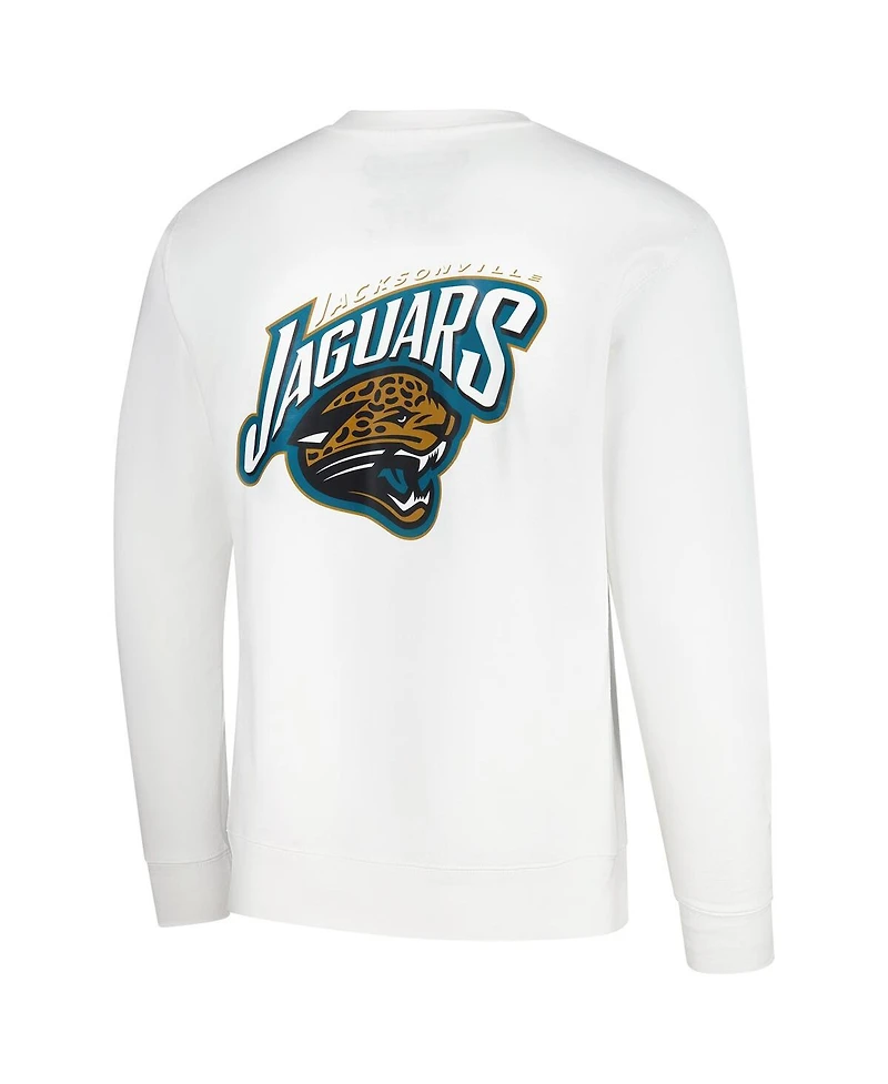 Mitchell & Ness Men's White Jacksonville Jaguars Duval Classic Logos Pullover Sweatshirt