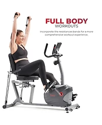 Sunny Health & Fitness Performance Interactive Series Recumbent Exercise Bike with SunnyFit App Connectivity