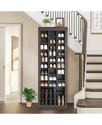 gaomon 10-Tier Shoe Storage Cabinet, Shoe Rack with 27 Shoe Cubbies and Tall Boots Storage, Freestanding Tall Shoe Organizer for Closet, Entryway, Liv