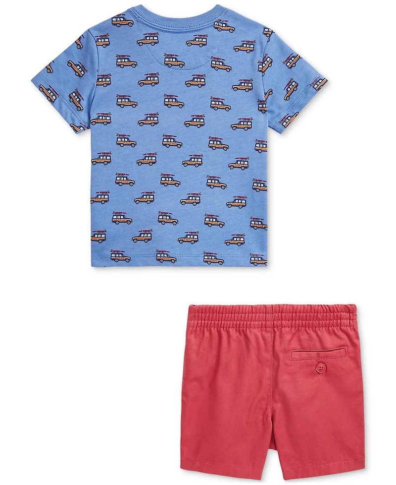 Polo Ralph Lauren Baby Boys Printed Jersey Tee & Chino Short Set