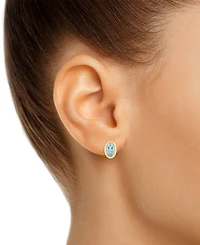Macy's Created Sapphire Oval Stud Earrings (1-1/2 ct. t.w.) 10k Yellow Gold
