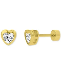 Cubic Zirconia Heart Stud Earrings (3/4 ct. t.w.) 14k Gold-Plated Sterling Silver