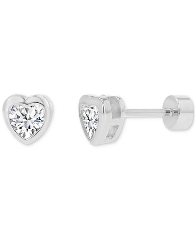 Cubic Zirconia Heart Stud Earrings (3/4 ct. t.w.) in 14k Gold-Plated Sterling Silver