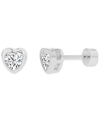 Cubic Zirconia Heart Stud Earrings (3/4 ct. t.w.) in 14k Gold-Plated Sterling Silver