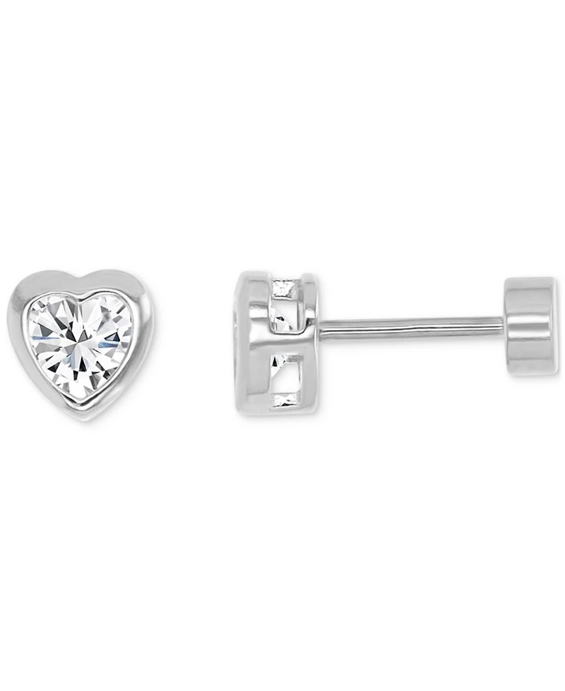 Cubic Zirconia Heart Stud Earrings (3/4 ct. t.w.) in 14k Gold-Plated Sterling Silver