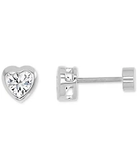 Cubic Zirconia Heart Stud Earrings (3/4 ct. t.w.) in 14k Gold-Plated Sterling Silver
