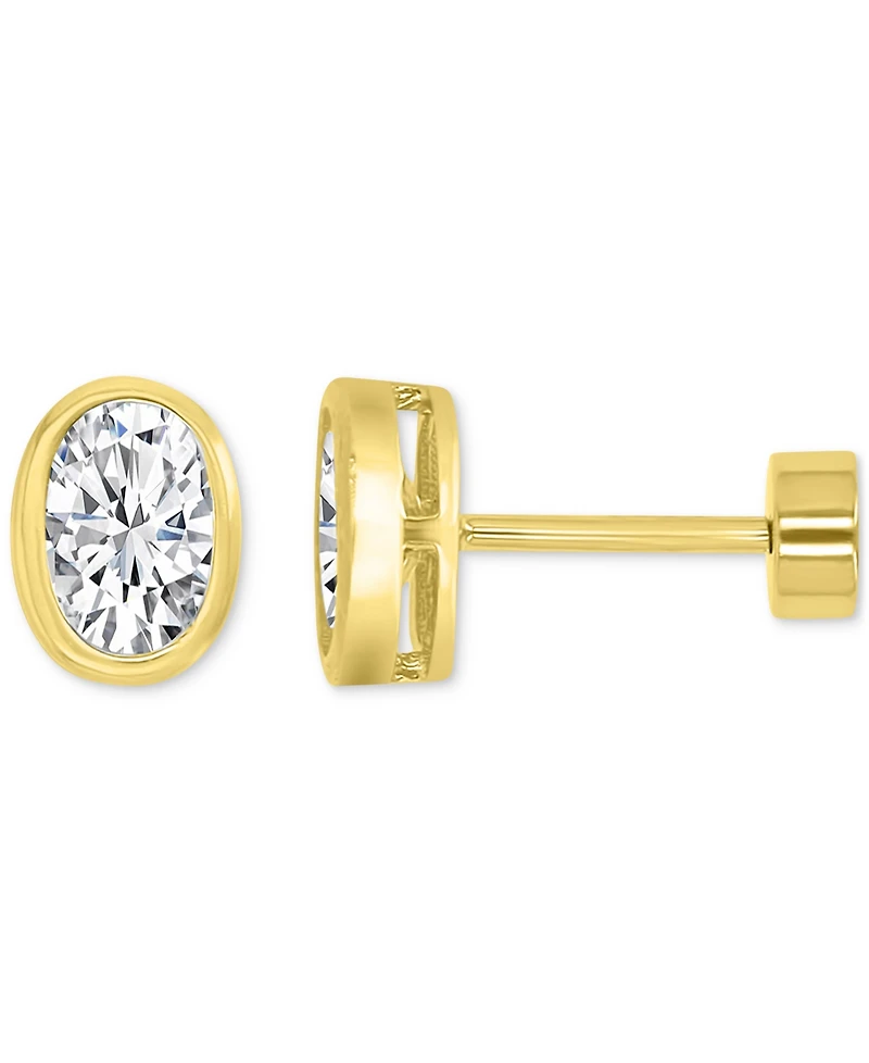 Cubic Zirconia Oval Stud Earrings (1-3/8 ct. t.w.) 14k Gold-Plated Sterling Silver