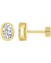 Cubic Zirconia Oval Stud Earrings (1-3/8 ct. t.w.) 14k Gold-Plated Sterling Silver