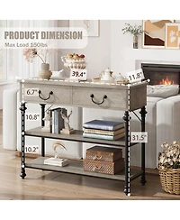 Gaomon Console Tables for Entryway, Small Entryway Table with 2 Drawers, Narrow Storage Shelves Living Room, Hallway Table, Sof