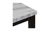 5-Piece Faux Marble Dining Set – Table with 4 Cushioned Chairs for Stylish Home Dining