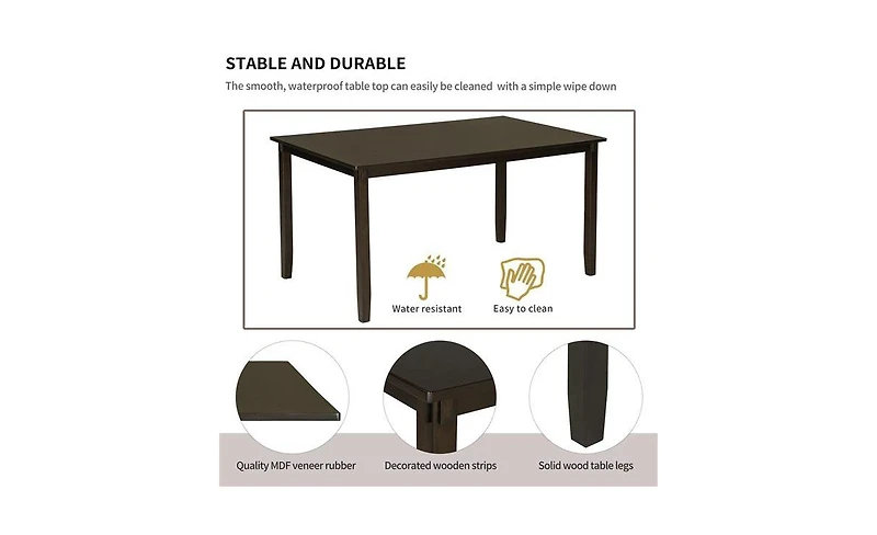 Slickblue 6-Piece Kitchen Dining Table Set for Stylish and Functional Mealtime Gatherings