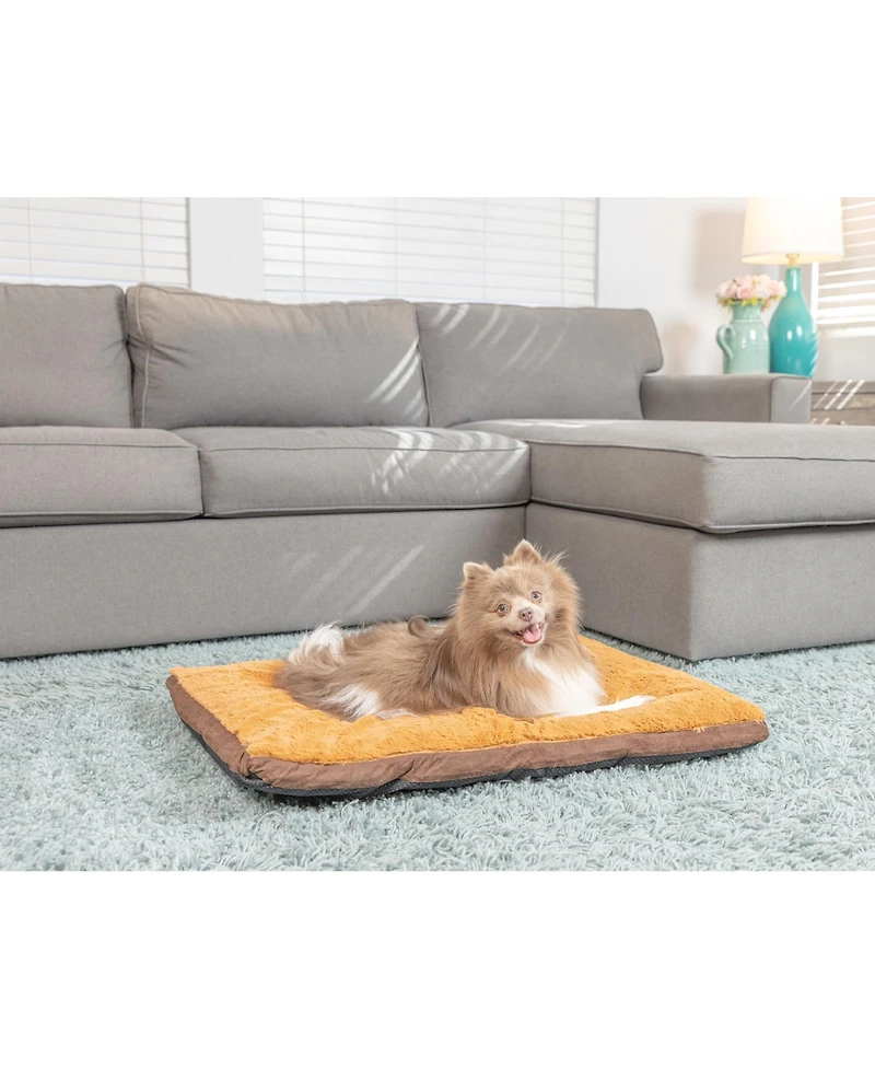Armarkat M05HKF/Zs-m Medium Pet Bed Mat with Poly Fill Cushion in Mocha and Earth Brown - Waterproof Lining for Easy Spot Cleaning
