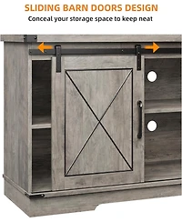 gaomon Tv Stand for 65 Inch Tv, Entertainment Center with Storage and Sliding Barn Doors