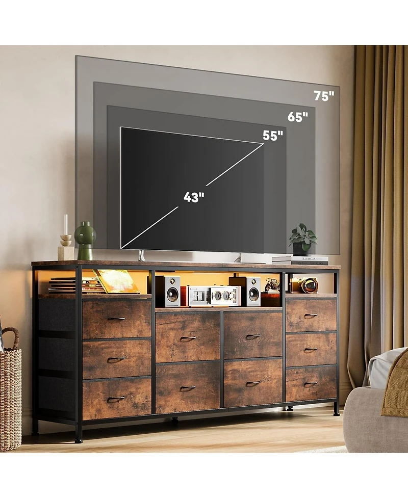 gaomon 63.3 Inch Black Dresser for Bedroom