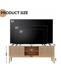 gaomon Boho Tv Stand for Tv up to 50", Farmhouse Television Console Table Entertainment Center