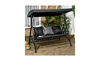Slickblue 3-Seat Outdoor Porch Swing with Cushions for Relaxation and Comfortable Outdoor Seating