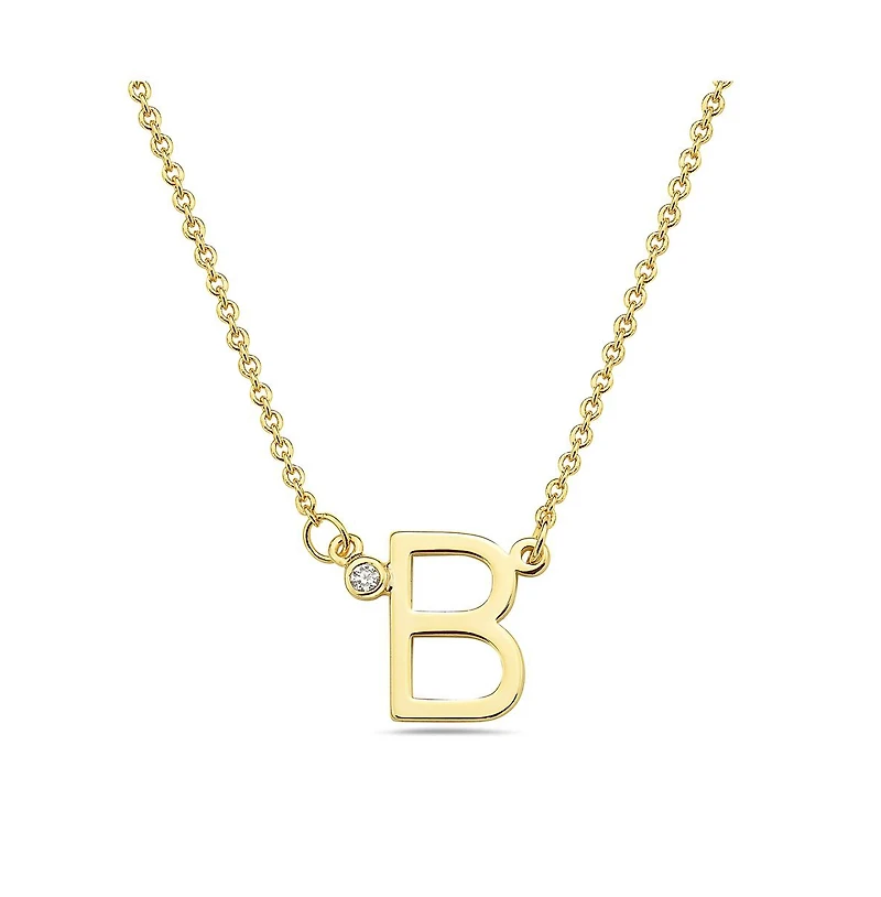 GiGiGirl Stylish 14K Gold Plated Cubic Zirconia Initial Necklace.