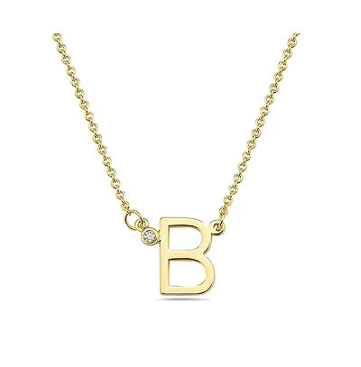 GiGiGirl Stylish 14K Gold Plated Cubic Zirconia Initial Necklace.